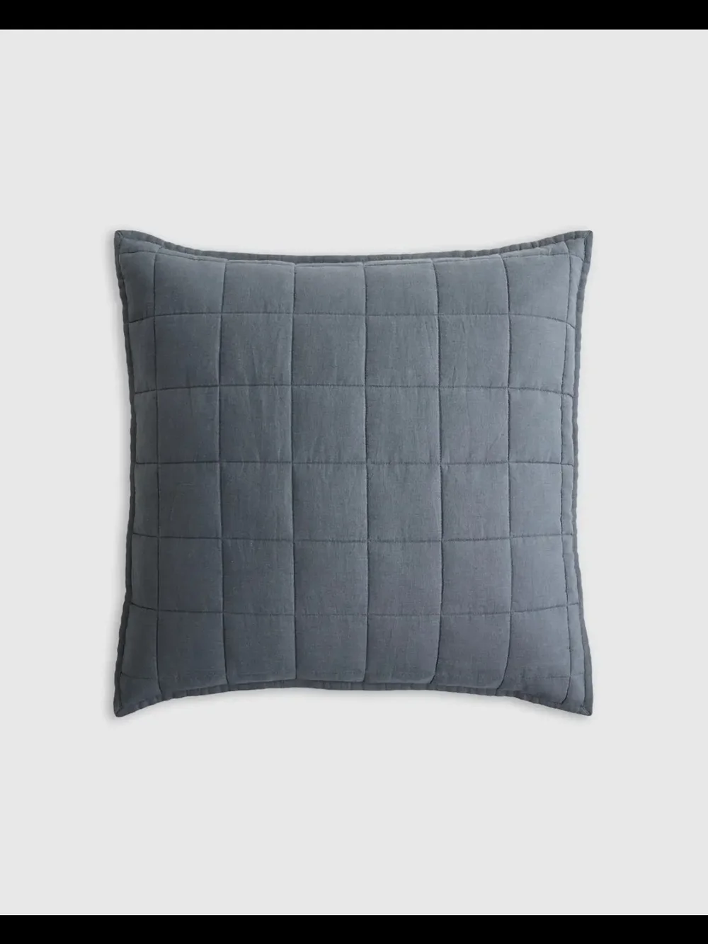 Quince European Linen Box Quilted Euro Sham - Nightfall